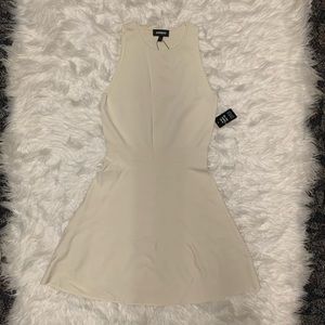 Express cream cinched waist dress